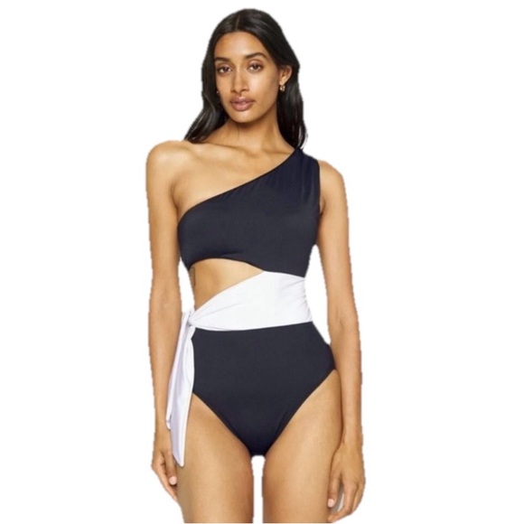 Lauren Ralph Lauren Other - Ralph Lauren Cutout One Shoulder Women One Piece Swimsuit Black & White Size 12